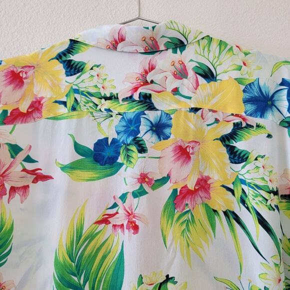 Tommy Bahama Floral Silk Blouse Womens Size M Multicolor Button Down Lightweight - Picture 6 of 10